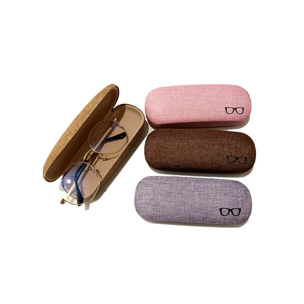 

Glasses Case Hard Shell Eyeglasses Case Portable Linen Fabric Sunglasses Protective Case Smooth Eyewear Container Storage Holder