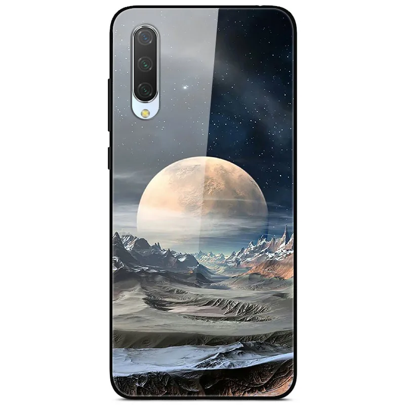 1 Для Xiaomi mi 9 Lite Чехол с милым рисунком стеклянный задняя панель жесткий обложка чехлы для Xiaomi mi 9 lite чехол для телефона mi9 лайт бампер - Цвет: 1
