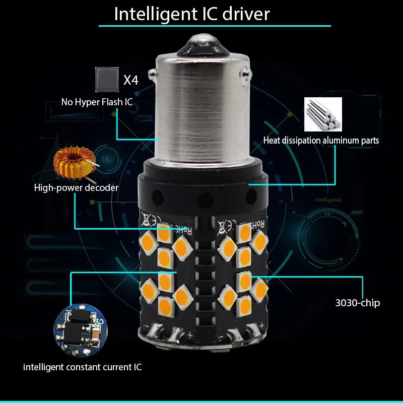 2) Нет Hyper Flash BAU15S 7440 1156 без ошибок Янтарный Желтый PY21W BA15S T20 светодиодный лампы для автомобиля передний или задний указатель поворота
