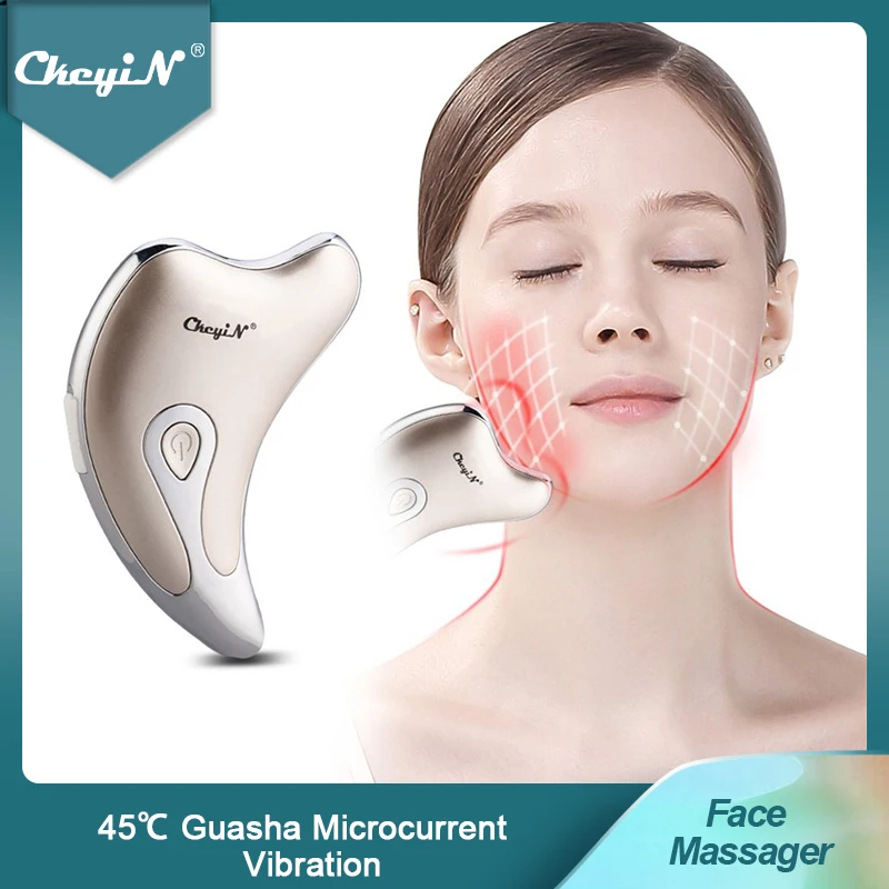 Электрический массажер для лица Gua Sha инструмент подтягивания с микротоком против старения удаления морщин