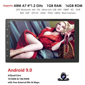 

Android 9.0 2 din car radio 7" HD Player Touch Screen Digital Display Bluetooth Multimedia USB 2din Autoradio Car Backup Monitor