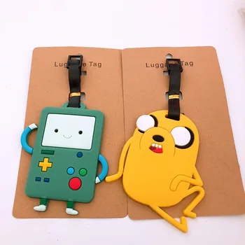 

cartoon Adventure with Finn and Jake PVC Key chain funny anime soft rubber luggage tag boarding pass bag tags hanging 2019 Time
