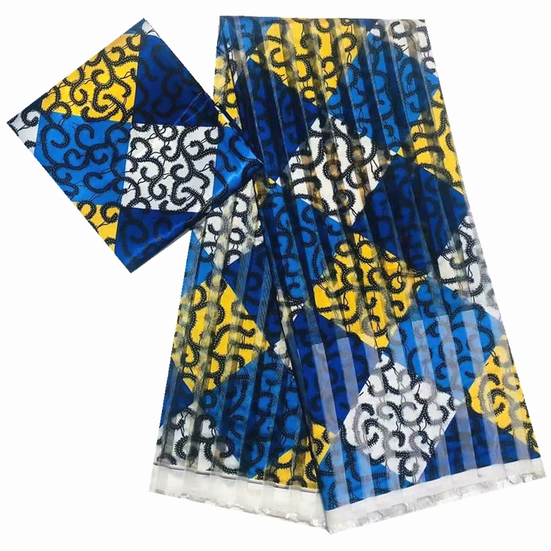 Стиль Gahna ИМИТИРОВАННАЯ шелковая ткань, органза африканская ткань с принтом 6 ярдов африканская ткань ткань нигерийская Анкара