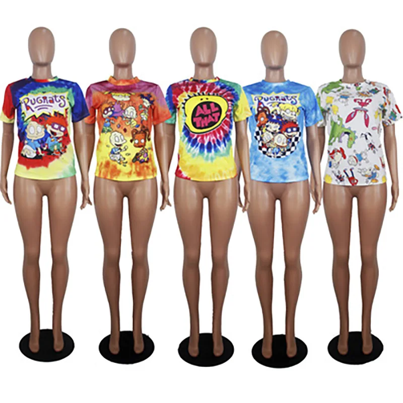 

Casual Fashion Cartoon Positioning Printing Short-sleeved Top T-shirt