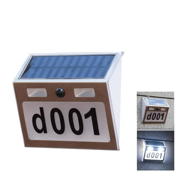 

House Number Outdoor Motion Sensor Door Number Light Home Letter Number Stickers Solar Waterproof Wall Lamp Door Number
