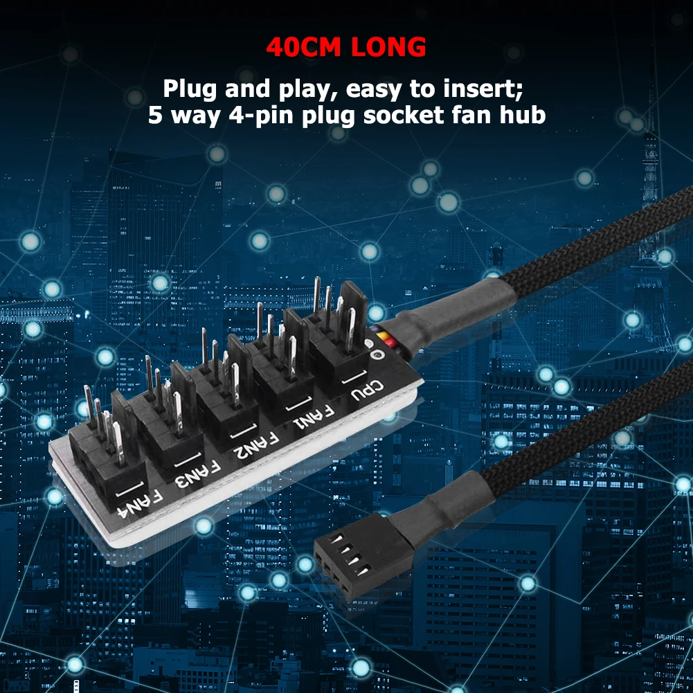 Molex TX4 PWM вентилятор 40 см от 1 до 5 4-контактный ЦП концентратор компьютера ПК корпус