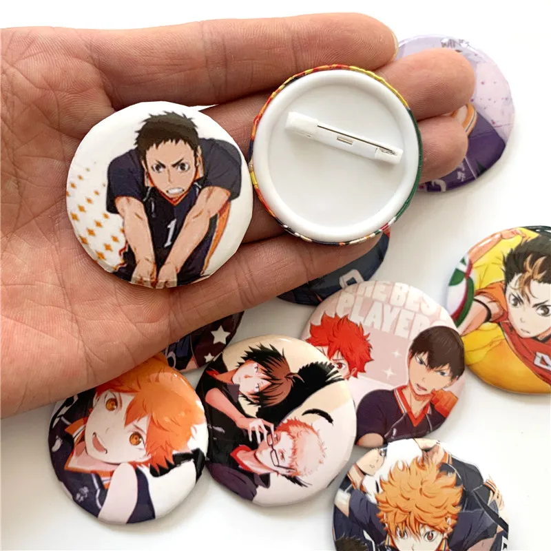 10Pcs/Set Anime Haikyuu!! Badges Pins Button Brooch Chest Ornament Clothing  For Backpacks Cosplay Itabag