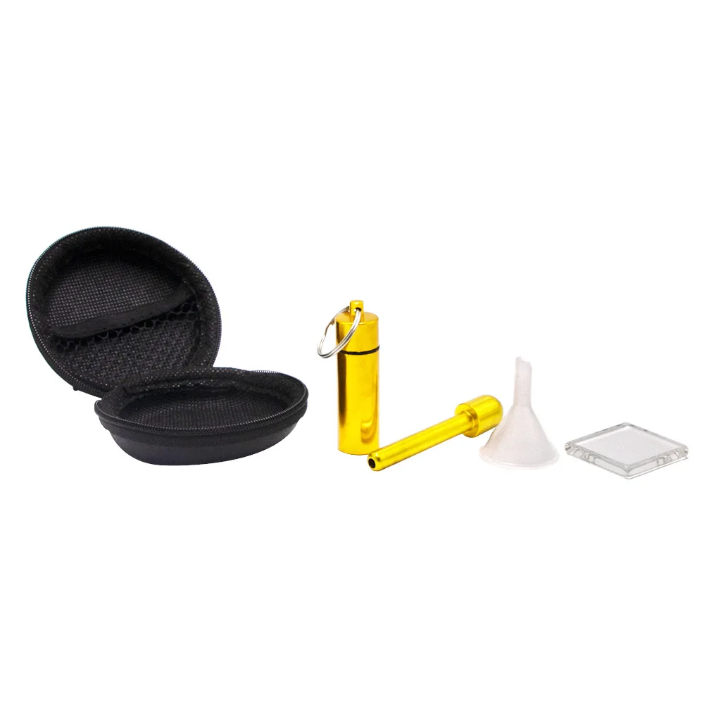 Snuff Set 6# Aluminum Tobacco Pipe Snuff Nose Smoke Pot Snuff Bottle Smoking Set Cigarette Holder