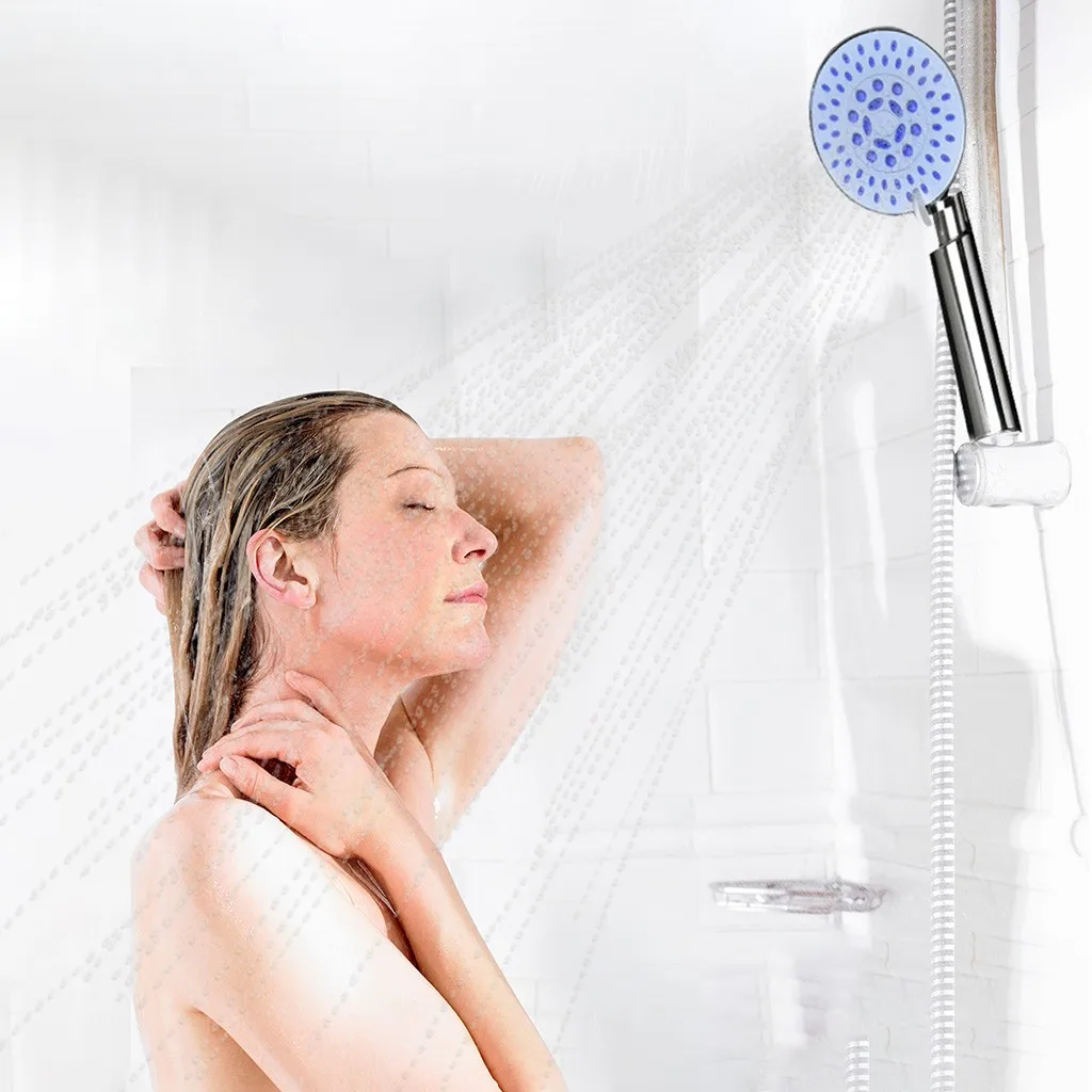 

High-Pressure Hand Shower 5 Level Adjustable Wall-Mounted Shower Head Powerfull Boosting Spray Bath Faucet Bathroom Tools 4*