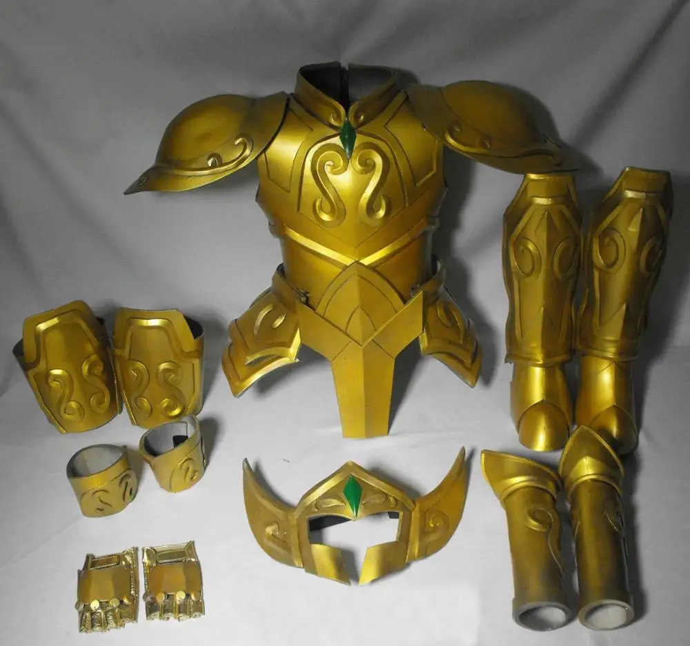 Индивидуальный Золотой тканевый костюм для косплея Saint Seiya Aquarius|Реквизит