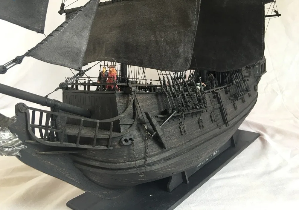 Длина 80 см черный жемчуг корабль лодка комплект 3d лазерная резка Diy черный жемчуг модель комплект