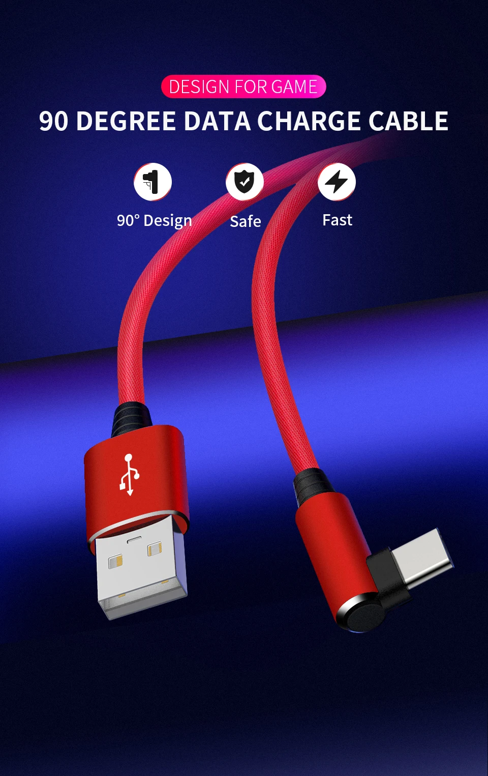 Posuger 90 градусов usb type C Быстрая зарядка USB C кабель type-c шнур для передачи данных зарядное устройство USB-C для samsung S8 S9 Note 9 8 Xiaomi mi8 mi6