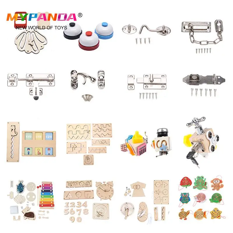 1set Children Busy Board DIY Toys Baby Montessori Sensory Activity Board Accessories