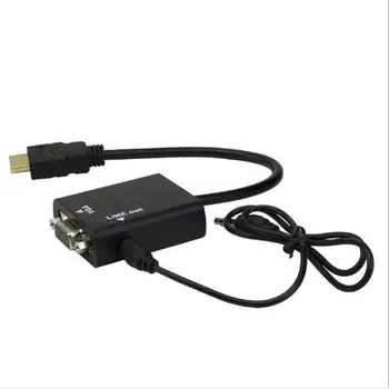 

HDMI Male to VGA With Audio HD Video Cable Converter Adapter 1080P for PC Display, Projector, HDTV, Switcher, etc.