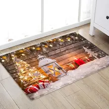 Рождественские огни коврик рождественские замки коврик праздничная атмосфера фланелевые принты Нескользящие впитывающие коврики домашний Декор Рождественский коврик