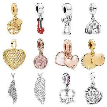 

PDD DZ 45 925 Sterling Silver Spring New Charm Pendant with DIY Bracelet Necklace Jewelry Gift Carving Suitable for Women