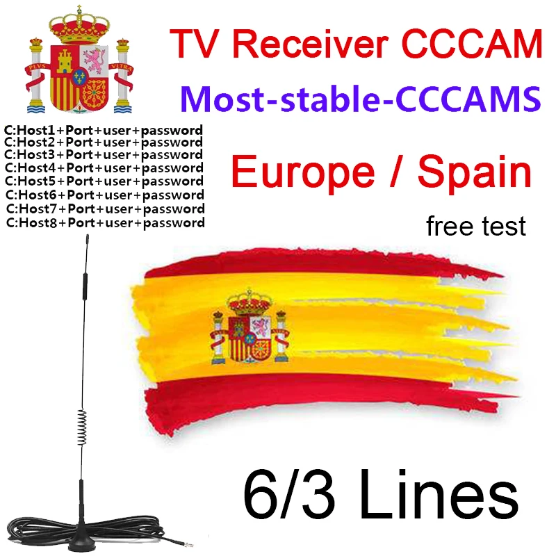 

Spain TV Receiver CCCAM lines for Europe support Portugal Germany Netherlands ccam support HD set-top box free test