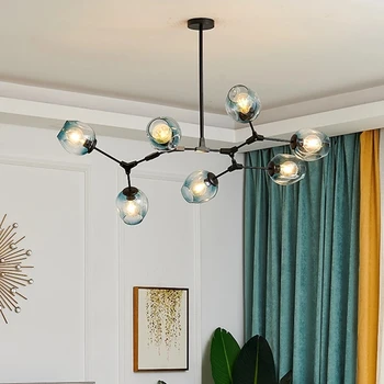 

Nordic Glass Ball Chandelier Lighting Modern Living Room Decor LED Chandelier Kitchen Light Fixtures Homd Decor Chandeliers Lamp