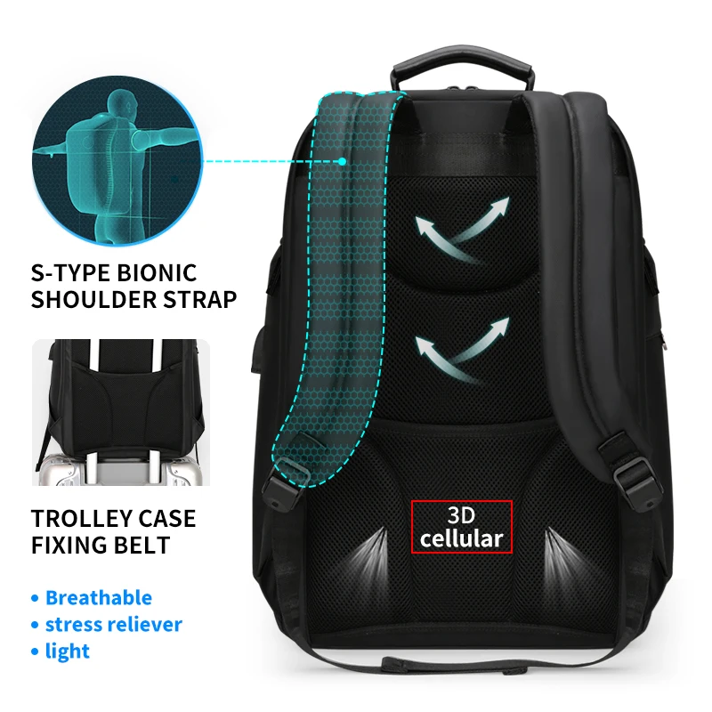 Kaufen FRN Mode Business Große Kapazität 15,6 Zoll Notebook Täglichen Reise Computer Tasche Multi Funktion USB Lade Männer Reise Rucksack