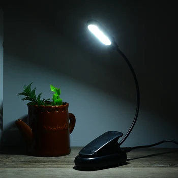 

1pc Portable Led Book Light Bedroom Clip-On Flexible 5 LEDs Lamp Reading Lamp For Student USB LED Reading Light