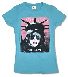 Леди Гага слава Liberty Juniors Аква синяя футболка