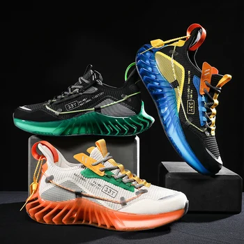 

Fashion Men Shoes Hot Large Size Mesh Casual Sneakers Men Blade Bottom Shoes Breathable Holes For Women Support Dropshipping
