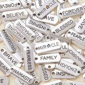 

Word Charms Pendants Engraved Motivational Charms Pendants for DIY Necklaces