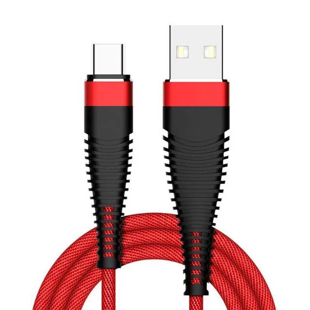 USB Type C Cable For Samsung Galaxy S10 S9 S8 Xiaomi Mi9 Huawei P30 P20 Lite Honor 10 Fast Charging Cord Phone Data Sync Charger - Цвет: Red