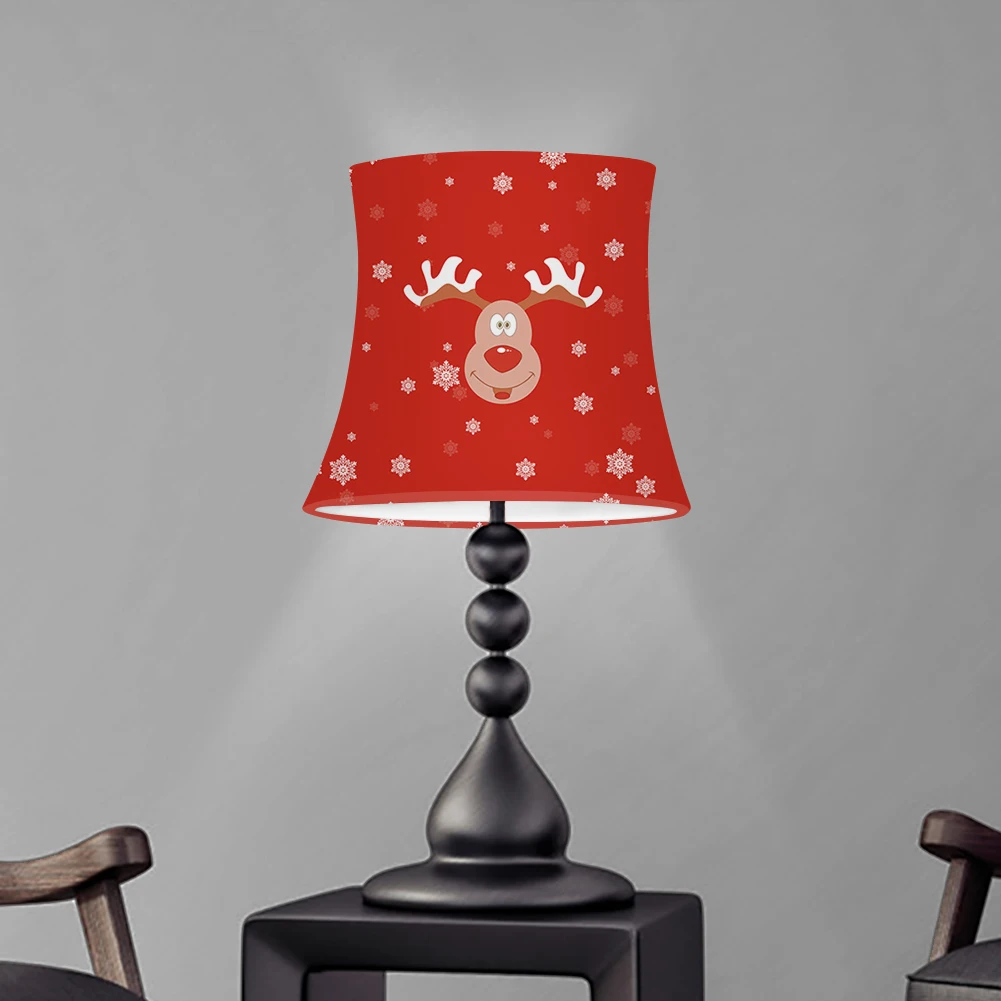

Cute Elk Printing Bedroom Table Lamp Screen Shade Dustproof Lampshade Lamp Cover Home Decoration New Year 2022 Christmas Decor