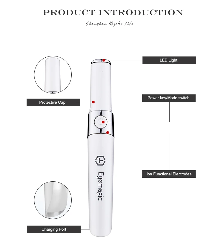 Eyemagic beauty, ручка против морщин, мини устройство для массажа глаз, электрическая вибрация лица, волшебная палочка для ухода за кожей, инструмент для красоты