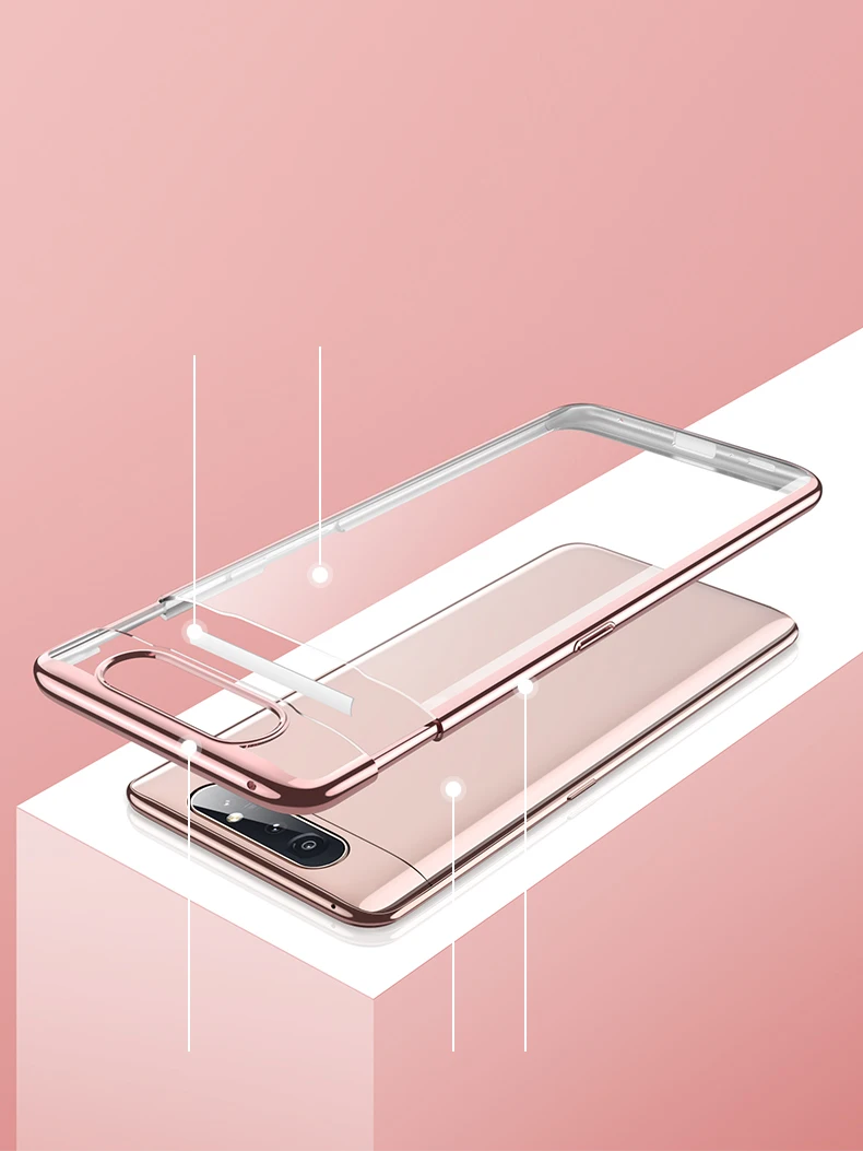 Для samsung A80 прозрачный чехол 3-в-1 защитный бронированный жесткий чехол-накладка для samsung Galaxy A80 прозрачные чехлы для телефона с покрытием