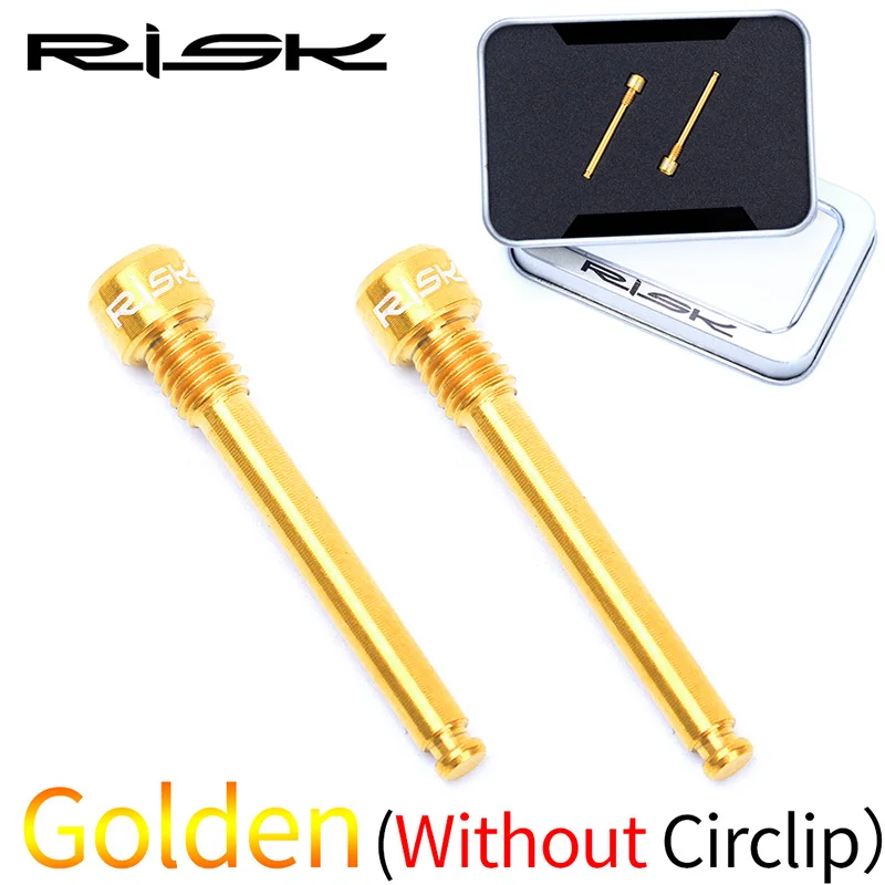 2 шт. RISK titanium M4x26mm болты суппорта сверхлегкие велосипедные масляные дисковые Тормозные колодки резьбовые шпильки для Shimano XT Гидравлический дисковый тормоз - Цвет: Style1-Golden