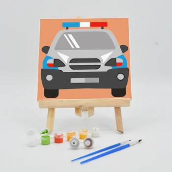 

Canvas Oil Painting By Number For Kids 20×20cm Digital Paint Acrylic Kits Arts Cartoon Car Picture Children Coloring DIY