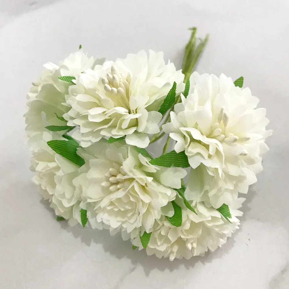 6/10/12/70/90pcs Hybrid Ivory Flower Cherry Stamen Berries Bundle DIY Christmas Wedding Cake Gift Box Wreaths Decor