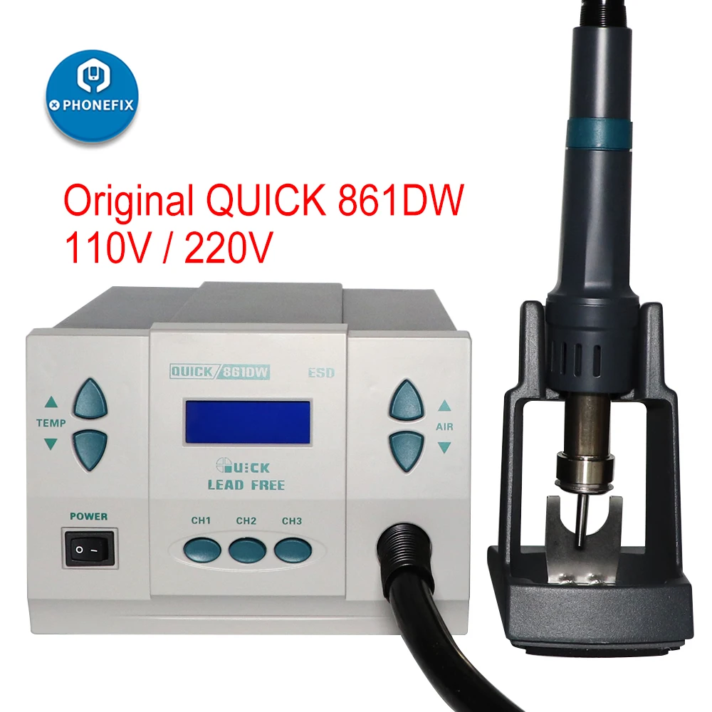 US $192.00 Quick 861dw Hot Air Rework Station Intelligent Digital Display Bga Soldering Station For Phone Pcb Motherboard Welding Repair