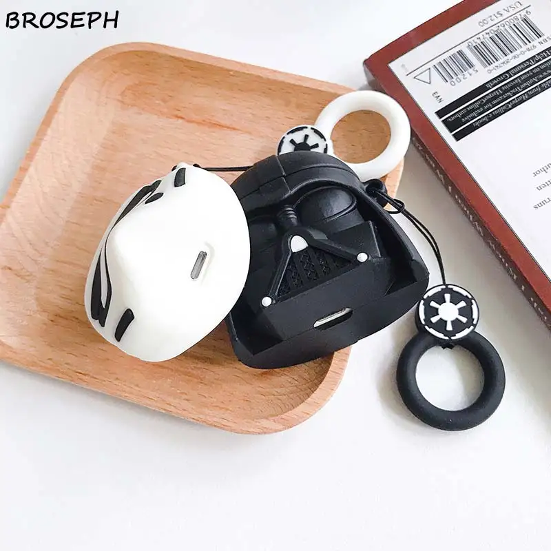 Мультяшный 3D чехол с принтом из "Звездных Войн" для AirPods 2 1 чехол силиконовый беспроводной Bluetooth чехол для наушников Coque для Air Pods 2 1 держатель чехол s
