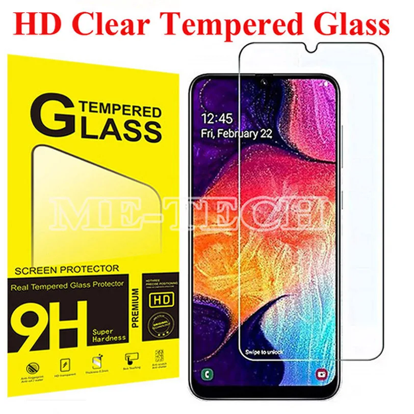 100pcs for Samsung A70 Screen Protector Clear Tempered Glass for New
