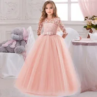Summer Pink White Bridesmaid Girl Party Wedding  Kids Clothes For Girls Children Clothing Princess Vestidos 8 10 12 13 14 Years