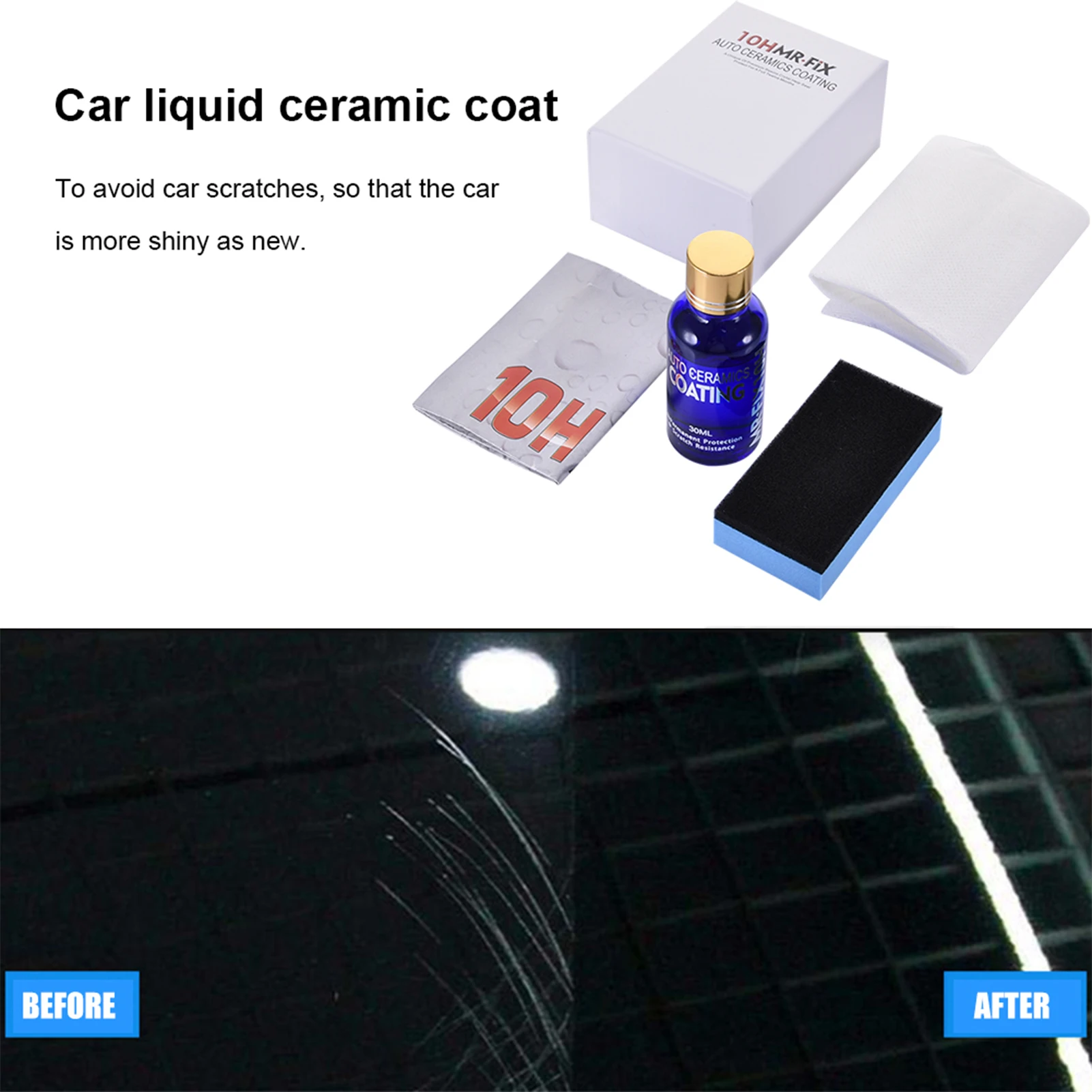 30ml Hardness10H Super Hydrophobic Car Glass Coating Car Liquid Coat Paint Care Durability Anti-Corrosion Coating Set