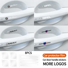 

8pcs Car Door Handle Stickers Protector Film For Renault duster clio kadjar trafic captur megane 2 3 Car Sticker 2021