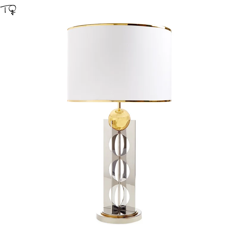 Postmodern Lustre Mirror Surface Metal Table Lamp Gold Silver Designer Living Room Bedroom Study Bedside Home Decor Luminaire | Лампы и