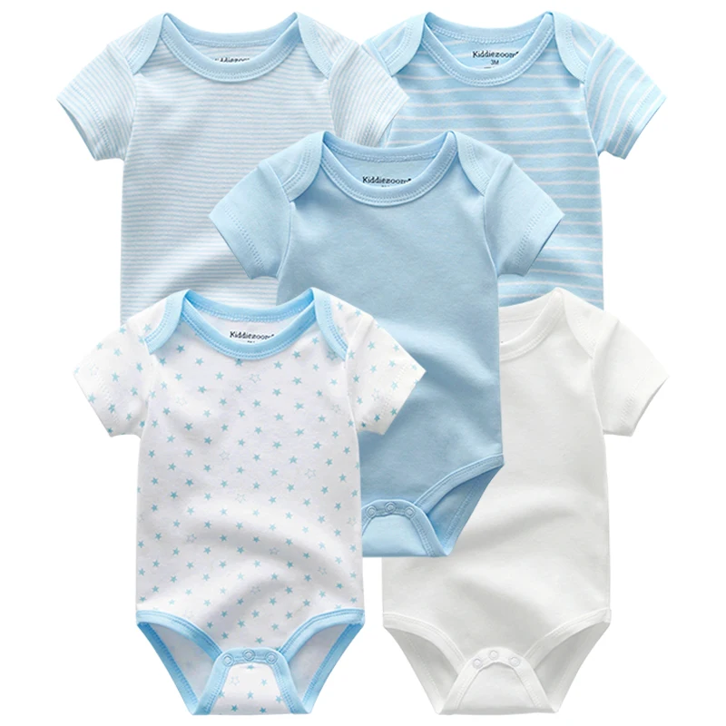 Топ, одежда для малышей, комбинезон для новорожденных, короткий рукав, крошечный хлопок, одежда для маленьких мальчиков и девочек Roupas de bebe комбинезон для новорожденных - Цвет: blue 5203