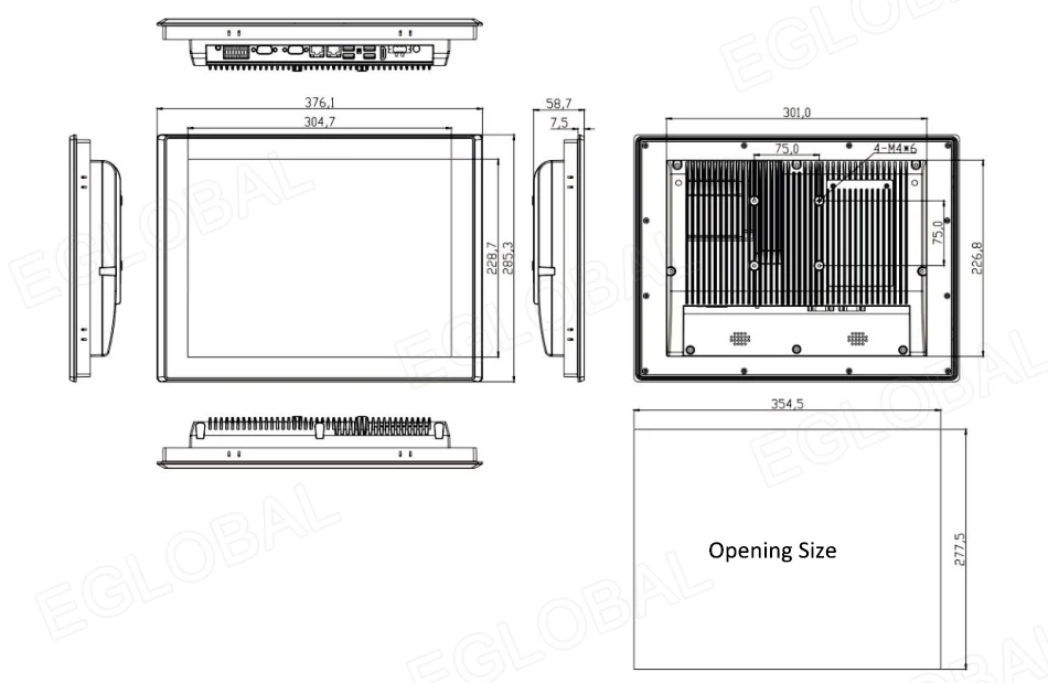 15'' Large Screen All-In-One Computer with Intel Core i5 6360U, Rugged Touch Screen Monitor, WES7 Operating System - Industrial Panel PC. Description Image.This Product Can Be Found With The Tag Names Barebone Mini PC, Computer Office, Screen