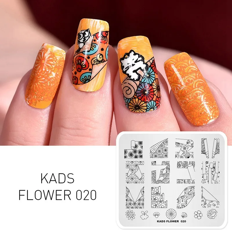 KADS, Новое поступление, 15 вариантов дизайна, цветочный дизайн ногтей, штамп, штамповка, изображение для украшения ногтей, штамп, сделай сам, изображение, штамп для дизайна ногтей - Цвет: Flower 020