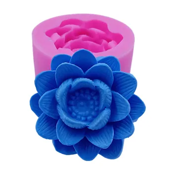 

Lotus Design Candle Mold 3D Silicone Mold for Candle Making Decorating Gypsum Resin Crafts Wax Molds