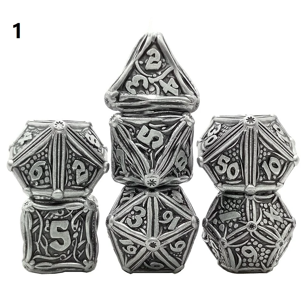 

New Metal DND Dice Set Polyhedral RPG Dice Playing Dobbelstenen Dobbel Game Dobbelspel kostki do gry Dadi 7pcs/Set D20 Dados Rol