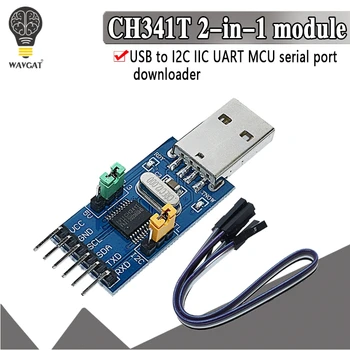 

CH341T 2 in 1 module 3.3V 5V USB to I2C IIC UART USB to TTL single-chip serial port downloader