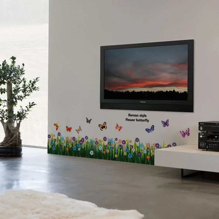 ZY701 Grass Splendor наклейки для тела Skirting маленькие "гостиная спальня наклейки на стену водонепроницаемых съёмных