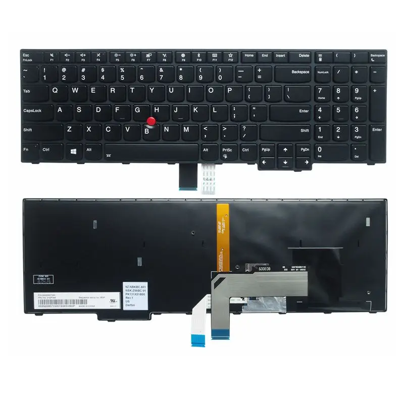 Nuovo Per Ibm Per Lenovo Thinkpad Per S5 2Nd Gen S5-2Nd Generazione E560P Tipo 20Ja Pk131X51B00 Us Tastiera Retroilluminata