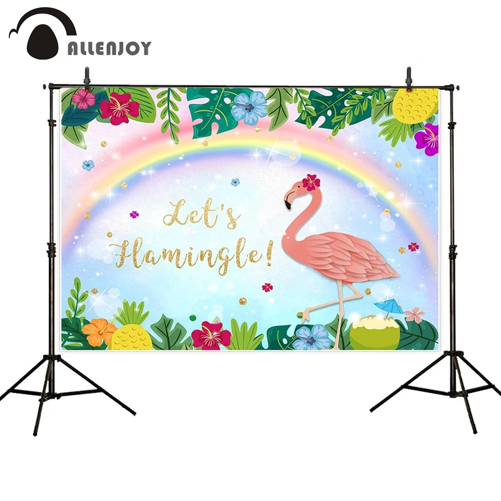 Allenjoy Радужная фотозона тропические листья джунглей Фрукты Цветы Let's Hamingle Bokeh